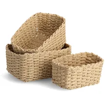 Zeller Aufbewahrungskorb-Set 3-tlg. Papiergeflecht 24 x 18 x 13 cm beige