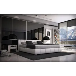 Sedex Bettgestell Bett  Luna 160x200cm Kunstleder weiß