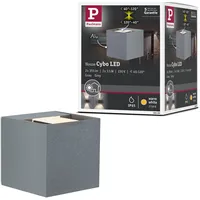 Paulmann Außenwandleuchte Aluminium 80x80mm 2x3,5W grau