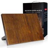 WILDMOK Magnetischer Messerblock – Heimküche Multifunktionaler Magnet-Messerhalter ohne Messer, Eschenholz Magnetischer Messerhalter für Küchentheke – 33,8 cm x 23,5 cm
