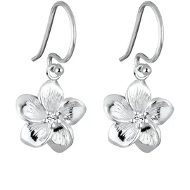Elli Ohrhänger Frangipani Blüte weiß 925 Silber onesize
