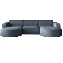 kaiser möbel Ecksofa, Sofa U form, Couch U form MODENA U STUDIO stoff Neve Blau - Blau