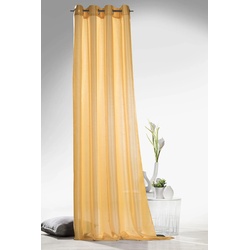 Vorhang WECKBRODT "Klara" Gardinen Gr. 245 cm, Ösen, 140 cm, gelb Gardinen nach Räumen Gardine Ösenschal, Gardine, halbtransparent, Wildseiten - Optik