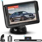 Hikity Kabellose Digitale Rückfahrkamera Set, 5 Zoll Monitor IP69 Wasserdichter Auto Rückfahrkamera Funk, AHD 1080P Nachtsicht 145° Weitwinkel Rückfahrkamera für SUV Wohnmobil Anhänger Van Pickup