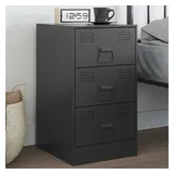 vidaXL Nachttisch Schwarz 34,5x39x62 cm Stahl
