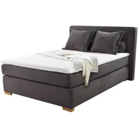 Jockenhöfer Boxspringbett JOCKENHÖFER GRUPPE "Romy erhältlich in 140 & 180cm Breite", grau (grau 426, 09), B:156cm L:213cm, Bezug Bett: Microfaser (100% Polyester);Topper und Matratzenspiegel: 100% Polyester, Komplettbetten, Boxspringbett, Cordstoff,