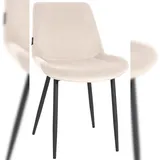 CLP Esszimmerstuhl Victoria Samt-Bezug creme