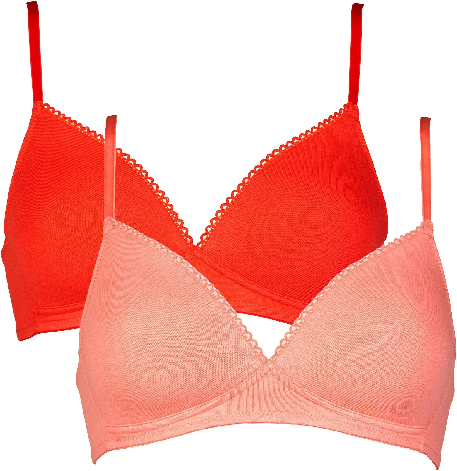 Bügelloser BH MY BASIC, Damen, Gr. 80, Cup B, rot (bunt), Obermaterial: 95% Baumwolle, 5% Elasthan, Basic, Basic, BHs Bügelloser BH, flache Verarbeitung, wattiert, ohne Bügel, basic, Baumwollmix