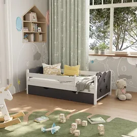 VitaliSpa Kinderbett Jessica 70 x 140 cm Spanplatte grau-weiß