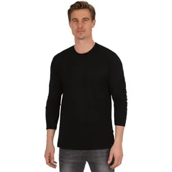 T-Shirt TRIGEMA "TRIGEMA Langarmshirt aus 100% Baumwolle", Herren, Gr. XXXL, schwarz, 100% Baumwolle, Basic, Langarm, Shirts
