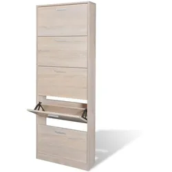 vidaXL Schuhschrank mit 5 Schuhkippern Holz Eichen-Optik