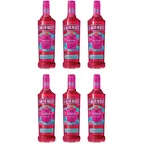 Smirnoff Raspberry Crush Wodka 6er Alkohol Set 700ml – Wodka mit Himbeergeschmack & 25% Vol. Fruchtig-weich, ideal für Cocktails, Longdrinks, Al...