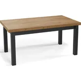 WFL GROUP Moderner Rechteckiger Ausziehbarer Esstisch - Platzsparend - Schwarze Holzbeine - 160 bis 210 cm - Hergestellt in EU - 160 x 90 cm - Eiche Wotan