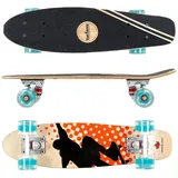 FunTomia Mini-Board Cruiser Skateboard 57cm aus 7-lagigem kanadischem Ahornholz inkl. ABEC-9 Kugellager - mit oder Ohne LED Rollen