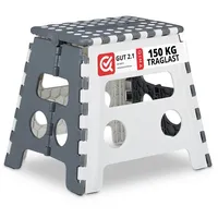 Relaxdays Klapphocker faltbar L 2er Set weiß/grau