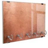 DEQORI Schlüsselbrett 'Kupferplatte mit Kratzern', (1 St), Schlüsselhalter Schlüssel Haken Schlüsselboard modern Schlüsselleiste braun|rosa