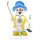 Schweda Kuhnert - Erzgebirgische Holzkunst Räuchermann Räucherfigur Schneemann 19cm - Skifahrer
