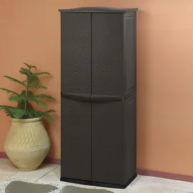 Tepro Rattan Style Utility Shed Braun