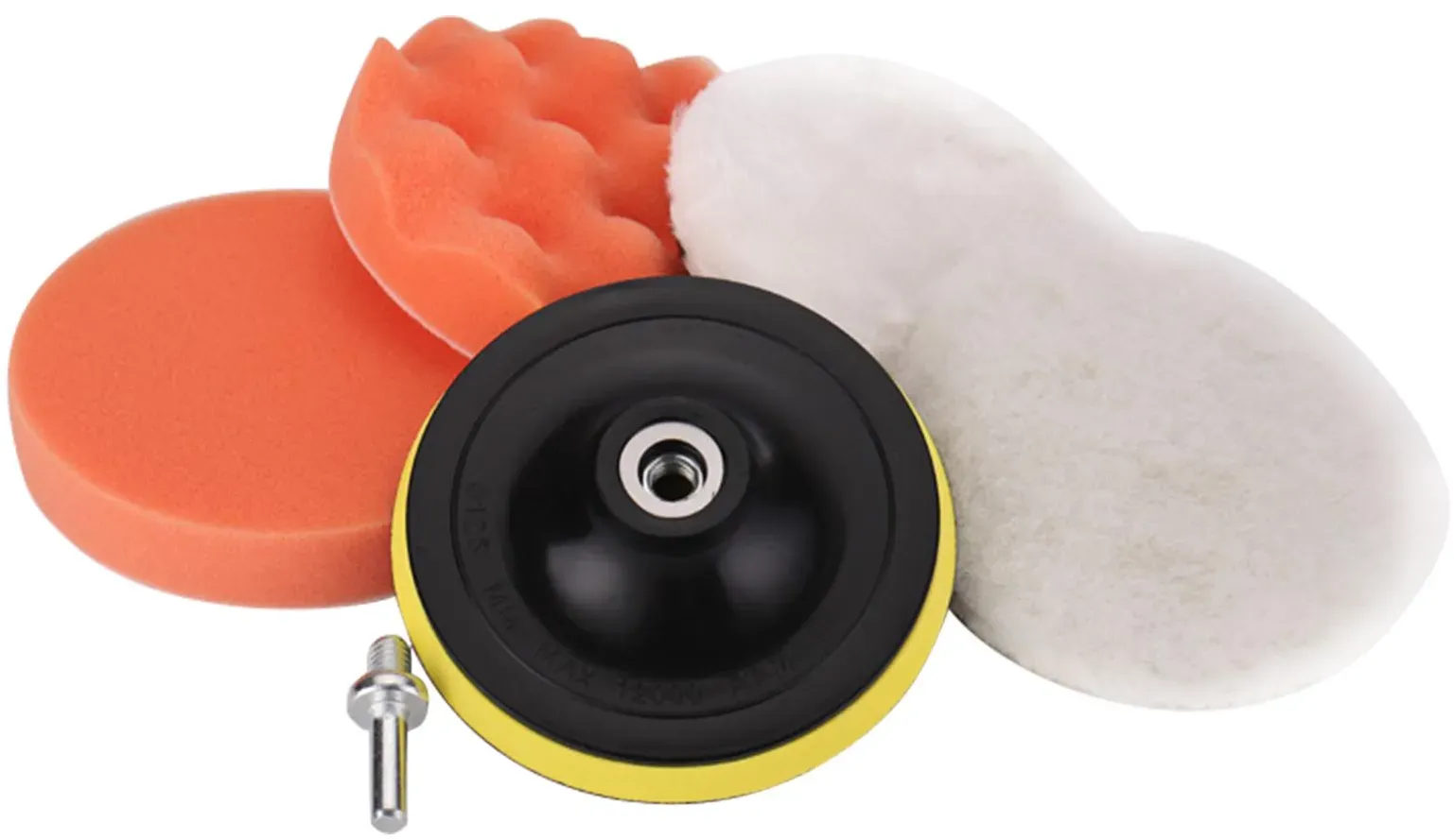 Auto-Schaumbohrer-Polierpad-Polierpad-Set, 6-teilig, 10,2 cm, Auto-Puffer-Poliersets, Schwamm und Wolle bunt