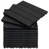 CCLIFE Terrassendielen CCLIFE WPC Terrassendielen, Balkon Boden, 30x30 cm, (11-St) schwarz