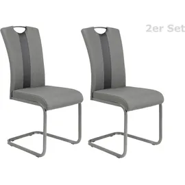 Hela Mid.you Schwingstuhl-Set, Anthrazit, Grau, Metall, Textil, U-Form, 43x98x56 cm, mit Griff, Esszimmer, Stühle, Esszimmerstühle, Schwingstühle