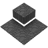 Rolipo Terrassendielen Kunststoff Fliesen 30x30cm,44 PCS/3.96m2 Terrassenfliesen Klickfliesen, 3,96 m2, BxL: je 30x30 cm, 20 mm Stärke, (44-St), Größe (Fläche):3.96 m2, 44 Fliesen, Farbe:Dunkelgrau