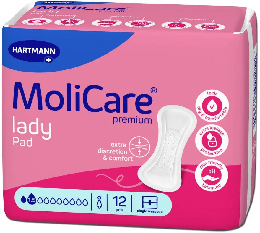 MoliCare® Premium Lady Pad, 1,5 Tropfen, 22 x 9,8 cm 16 x 12 = 192 Stück