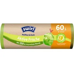 swirl® Müllbeutel Reißfest & Dicht Aktive Frische 4638 60,0 l grün, 8 St.