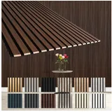 Hexim Wanddekoobjekt AP13 (Akustikpaneele 278x60cm Holz Comfort - flexible Holzpaneele Platten Lamellenwand MDF Wandpaneele Lamellenverkleidung Wandverkleidung schalldämmend 1.67m2 Catania Oak) braun