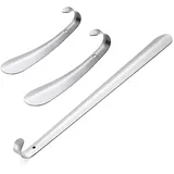SteelFever Set von 3 Schuh Horn Edelstahl schuhlöffel Metall lang und Schuhlöffel kurz Unisex Erwachsene - 42/15