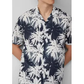 QS Hemd mit All-over-Print Blau / Bunt M