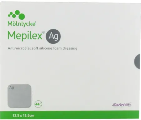 Mepilex Ag Schaumverband Antimikrobiell Mit Silber 12,5x12,5cm Steril 1 Stück