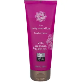 Hot Shiatsu Massage- & Glide Gel 2in1 Raspberry Scent 200 ml