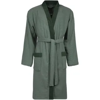 Bugatti Herrenbademantel "Francesco, ideal für Sauna & Spa, Hotelbademantel, Morgenmantel" Gr. XL, grün (sage), L:115cm in Gr. XL, Webvelours, Hausmäntel, Kimonomantel