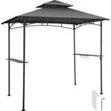 Tectake Grillpavillon 2,4 x 1,5 m inkl. 2 Seitenteile Grau