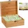 Relaxdays Teebox Bambus, 6 Fächer, 72 Teebeutel, Teedose mit Klappdeckel, Aromaschutz, Hxbxt 9,5 x 22 x 18,5 cm, Hellbraun