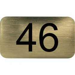 Nummernschild selbstklebend, 35 x 20 mm, Type 46, Kunststoff gold metallic