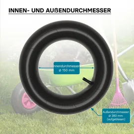 Wiltec Schlauch für den Rasenmäherreifen 15x6,00-6