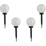 Buri 4er Set LED Solar Kugelleuchte 3 in 1 Kugellampe Leuchtkugel Gartenleuchte