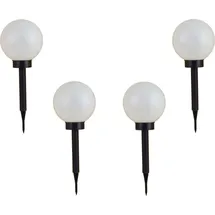 Buri 4er Set LED Solar Kugelleuchte 3 in 1 Kugellampe Leuchtkugel Gartenleuchte