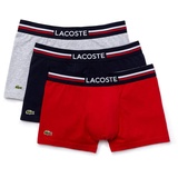 Lacoste Iconic Trunks navy blue/grey chine/red XL 3er Pack