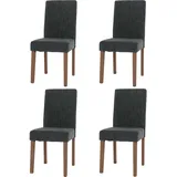 4er-Set Esszimmerstuhl Littau, Stuhl Küchenstuhl Hochlehner, Stoff Chenille Holz