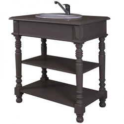 Casa Padrino Landhaus Stil Waschschrank Waschtisch inkl 1 Waschbecken Grau - Bad Schrank