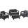 KETER Corfu Set Gartenmöbel-Set Graphit, Grau