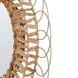 Beliani Wandspiegel, PAMOL 67 cm 67 cm Geflecht Naturfarben