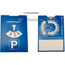 2 x Europa Parkscheibe Parkuhr mit Benzinrechner neutral