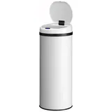 Juskys Automatik Mülleimer mit Sensor 50L - Abfalleimer mit elektrischem Deckel für Küche - Weiß