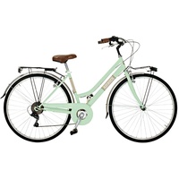 Airbici 603AC Damenfahrrad Citybike 28 Zoll | Fahrrad Damen Retro Cityräder City Bike 6-Gang, Stahlrahmen, Schutzbleche, LED-Licht und Gepäckträger | Fahrrad für Mädchen und Damen (Giulietta grün)
