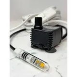 Eden 104L Spotty Wasserpumpe (5W + 1,2W LED Licht, 240 l/h, 0,45 m Förderhöhe), Modern, Schwarz, Kunststoff, Wasserpumpe für Zimmerbrunnen