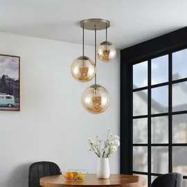 LINDBY Teeja 3 Cluster Pendelleuchte Amber - Wohnzimmer